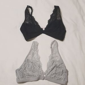 Pair of lace bralettes